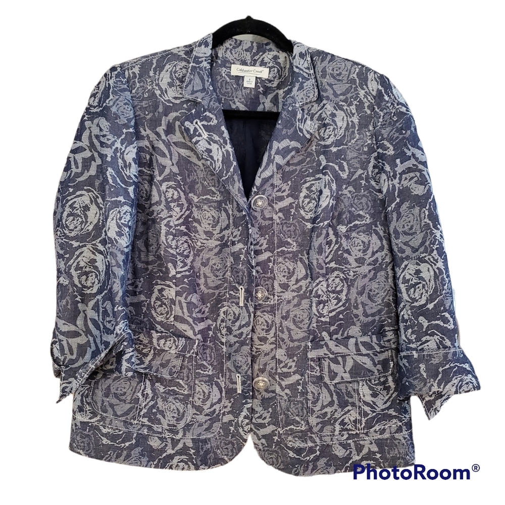 Coldwater Creek Sz 8 Rose Pattern Jacket